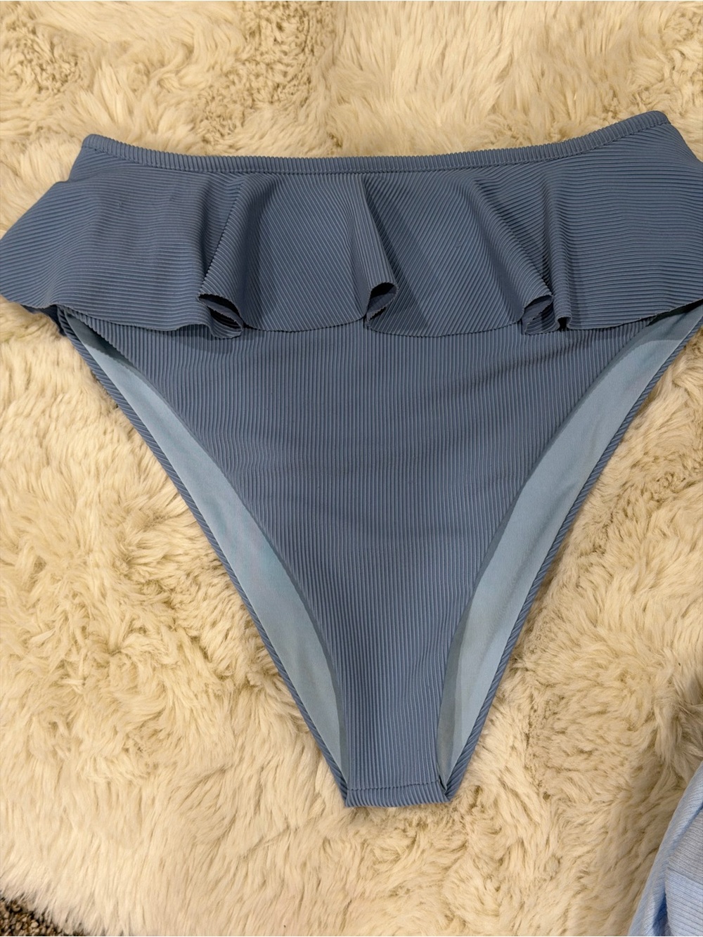Beach Riot High-Rise Ruffle Bikini Bottom - Dusty Blue